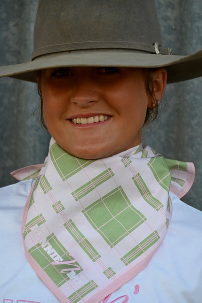 Green & Pink Check Bandana