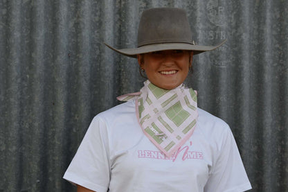Green & Pink Check Bandana