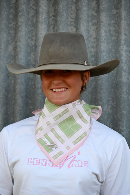 Green & Pink Check Bandana